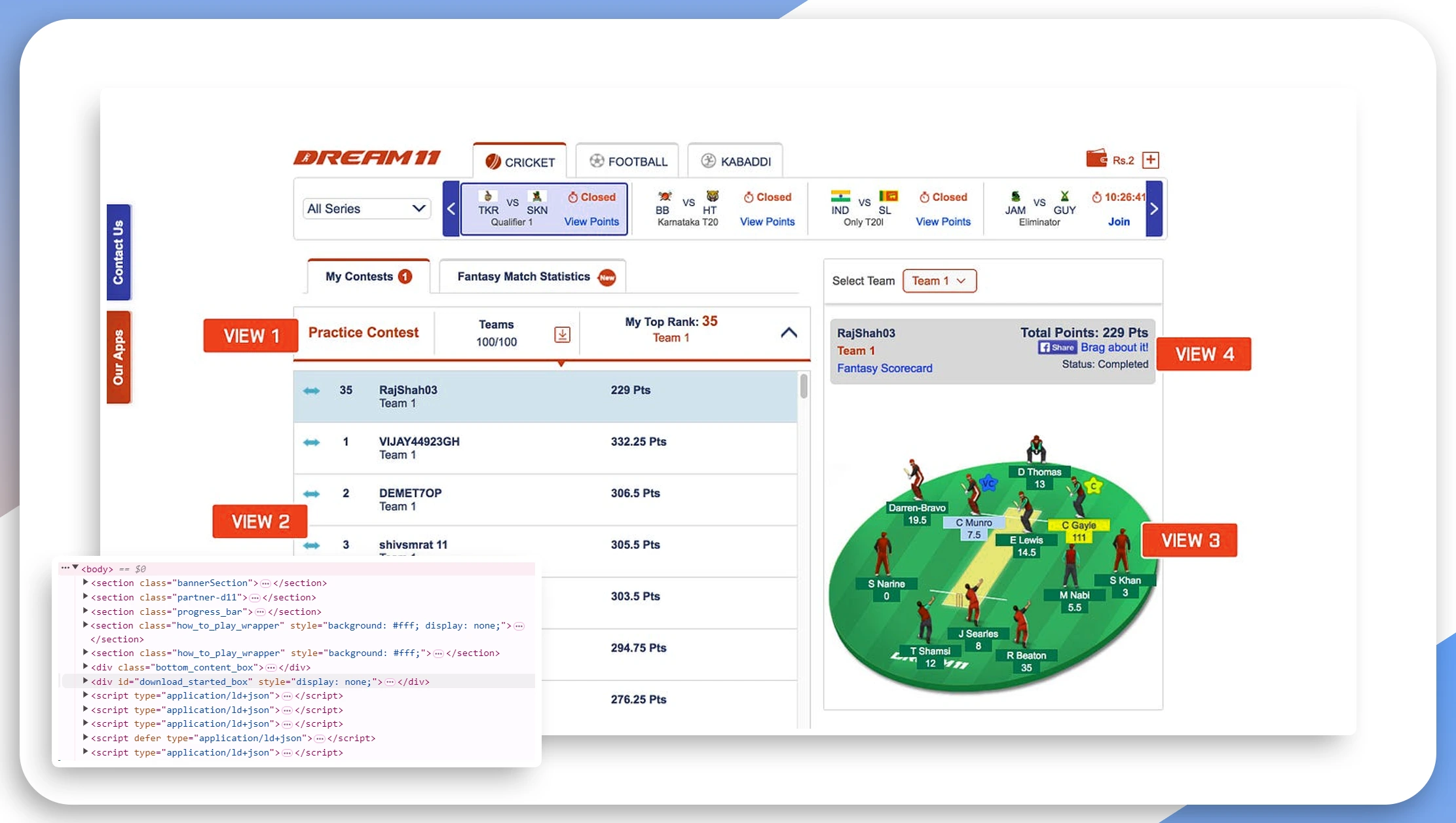 Case Studies How Web Scraping Dream11 API from Real Data API Transformed Fantasy Sports